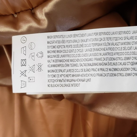 MinkPink Hooded Puffer Jacket Women XS Full Zip Long Sleeve Pockets Gold - Picture 14 of 15